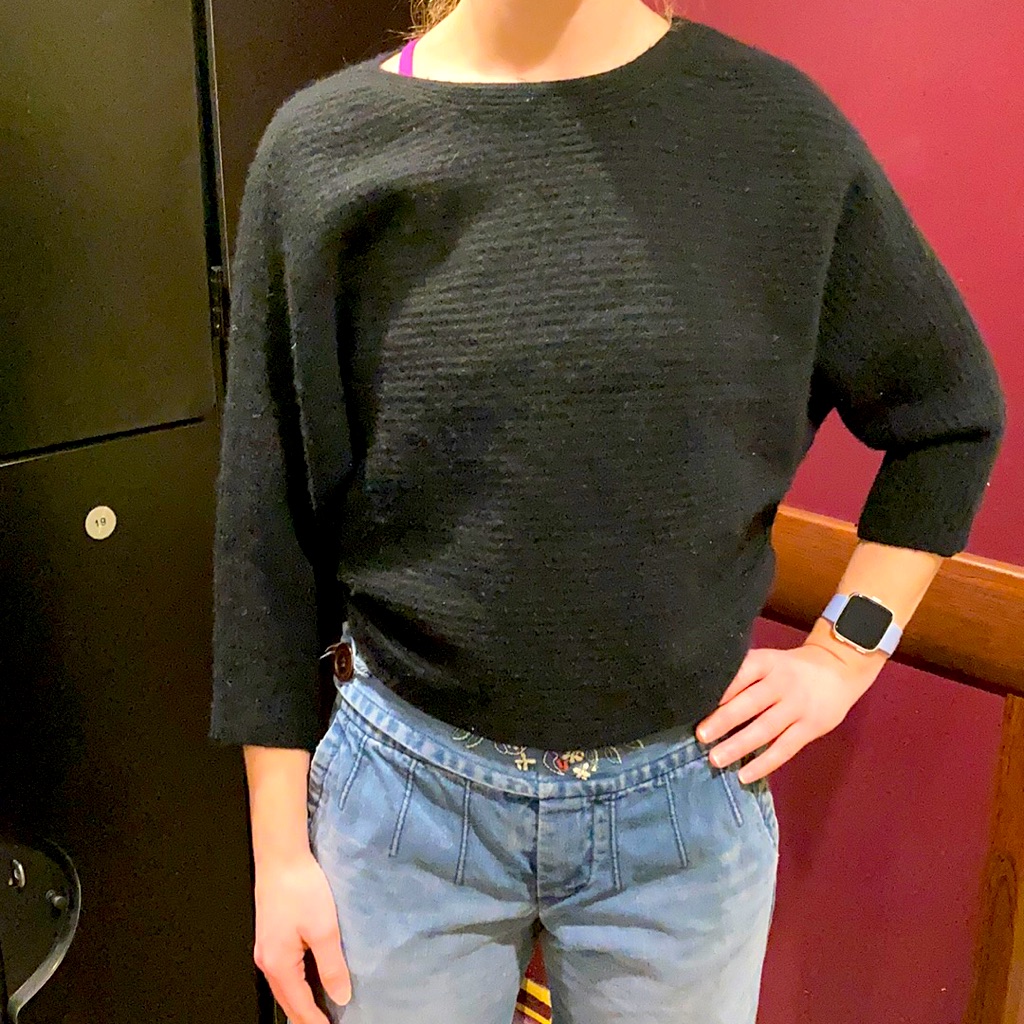 Vince Sz M Gorgeous Black Ribbed Cropped Wool And Cashmere Blend Sweater